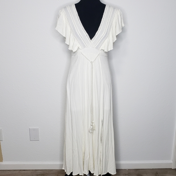 Baltic Born Womens The Jennifer Deep Babydoll V Maxi Dress Size S Wedding Boho - Picture 3 of 16